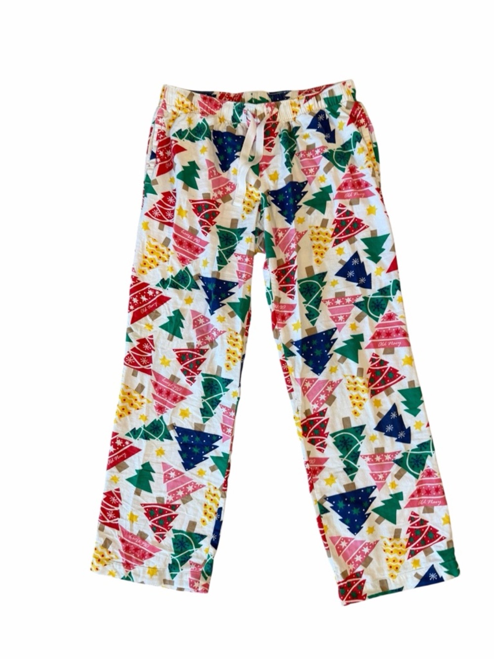 Old Navy Women’s Christmas Pajama Pants with Multicolor Tree Print size XS